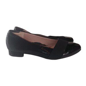BeautiFeel Paisley Women's Black Leather Leo Print Flats size 40/US 9